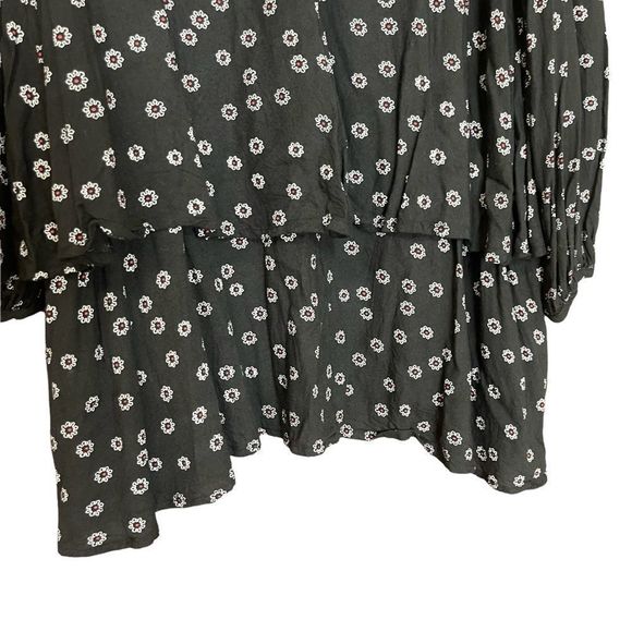 Free People Ny Printed Beck Mini Dress Womens Small Petite Black Floral - Picture 8 of 12